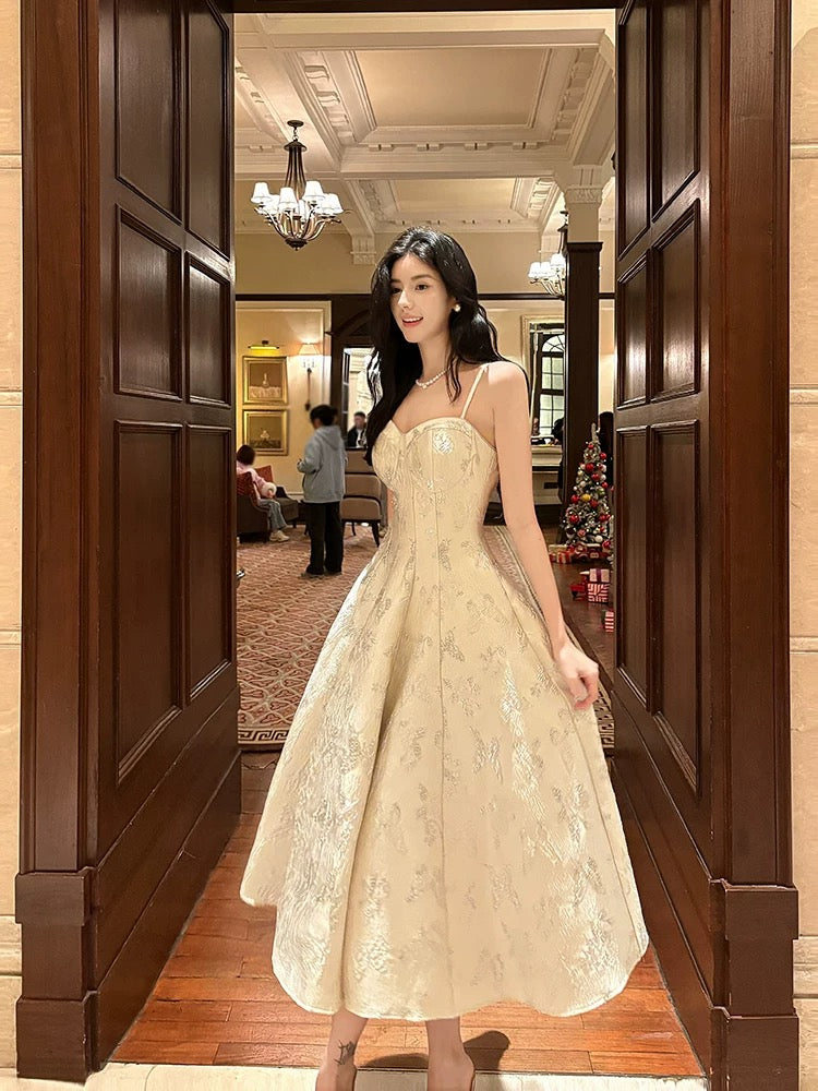 Sexy A Line Spaghetti Straps Neckline Satin Evening Dress Lace Prom Dresses