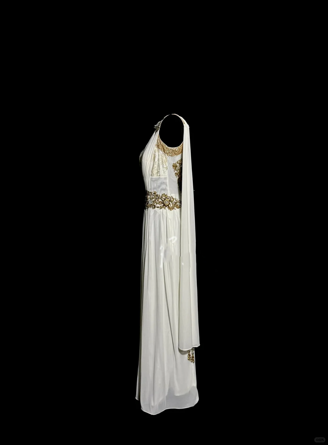 Aesthetic A line Square Neckline White Chiffon Prom Dress Ruffle Long Party Dress