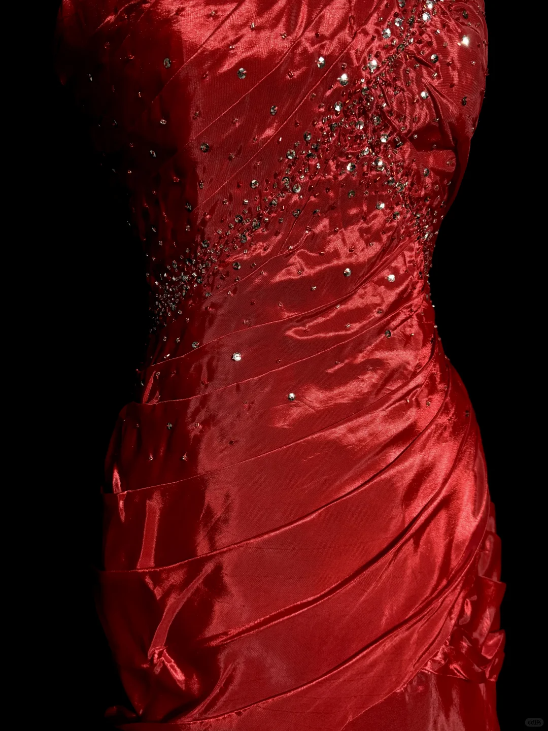 Aesthetic Mermaid Strapless Neckline Red Taffeta Prom Dress Ruffle Long Party Dress