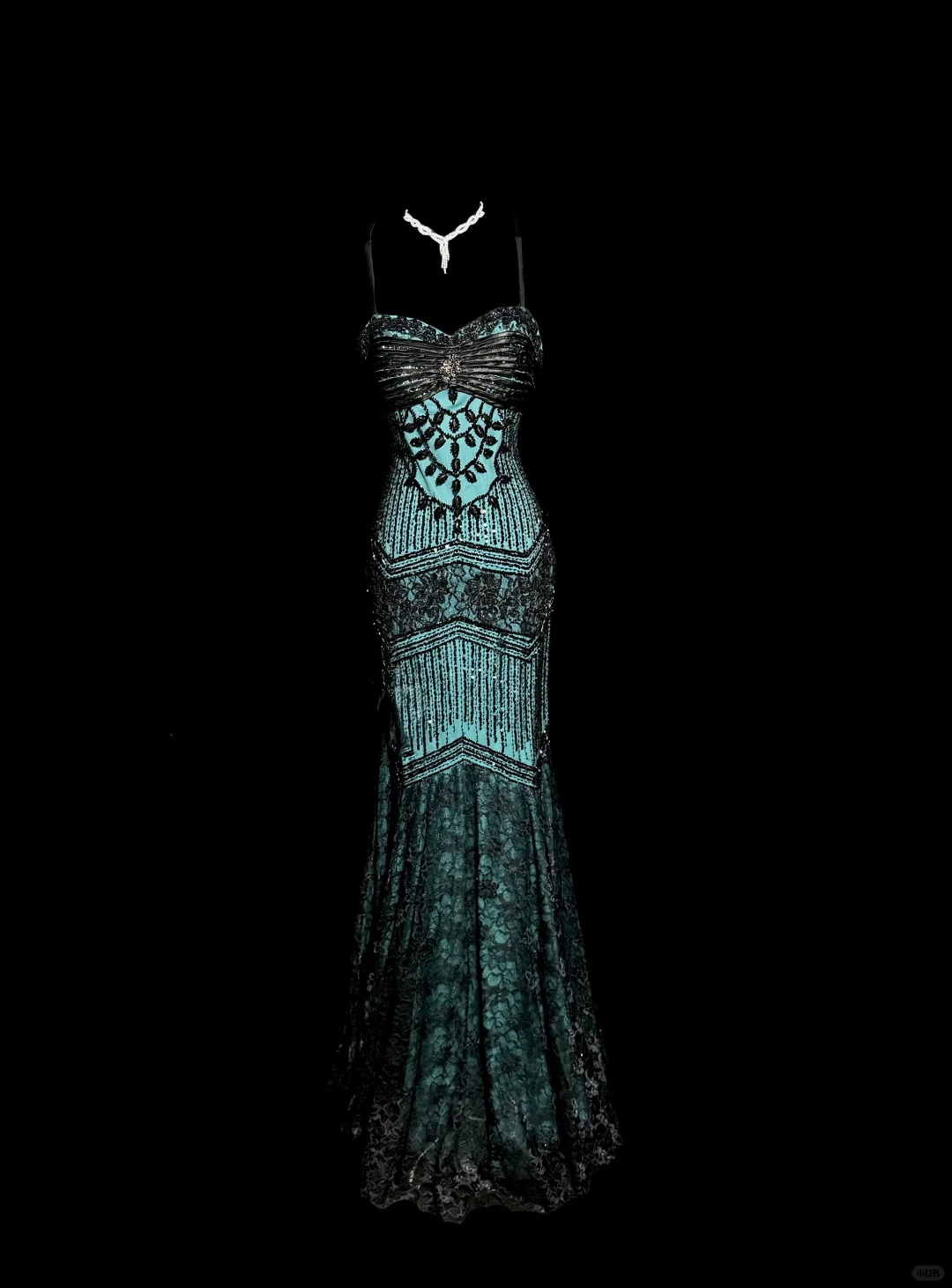 Aesthetic Mermaid Spaghetti Straps Green Prom Dress Long Party Dress