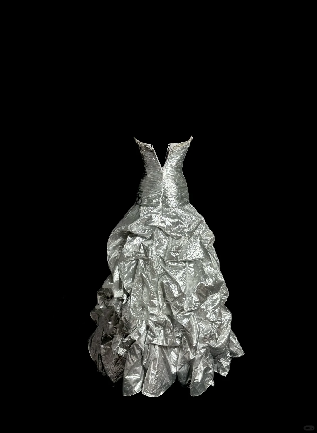 Aesthetic Mermaid Sweetheart Neckline Gray Taffeta Prom Dress Ruffle Long Party Dress