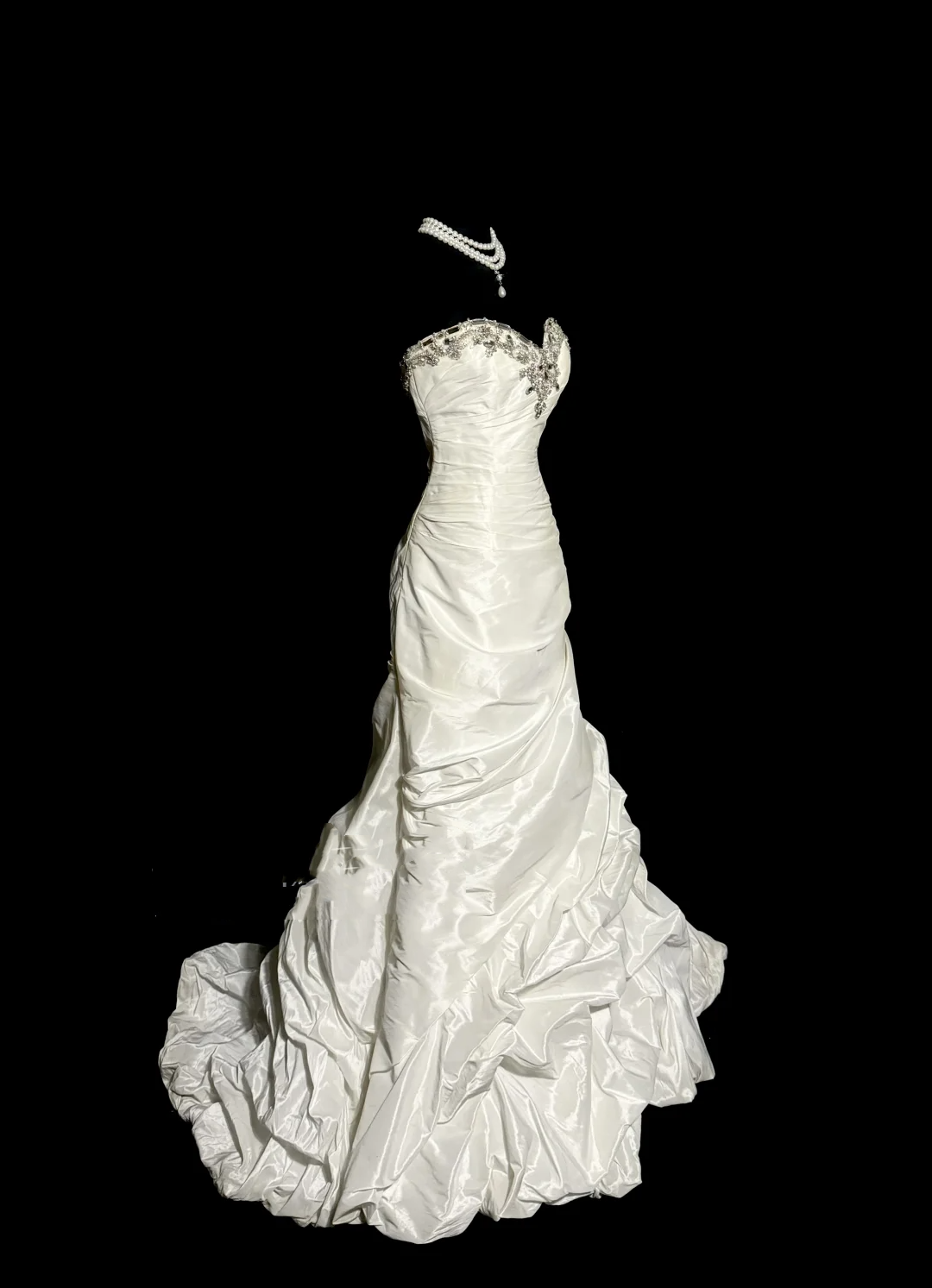 Classy Mermaid Sweetheart Taffeta Ivory Long Wedding Dress Bridal Dresses