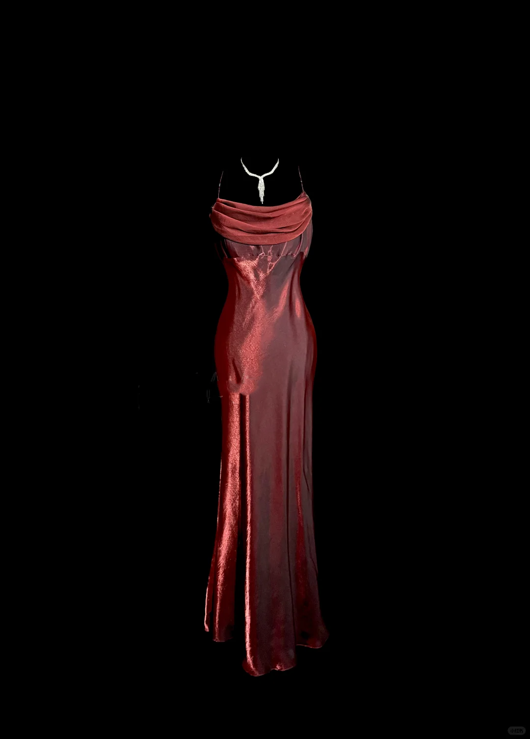 Aesthetic Mermaid Spaghetti Straps Burgundy Prom Dress Ruffle Long Party Dress