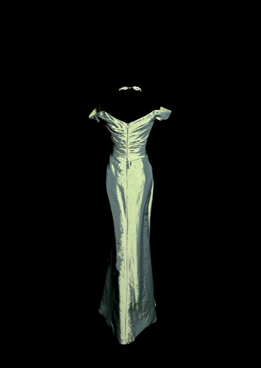 Vintage Mermaid Off The Shoulder Green Long Prom Gown Fairy Prom Dresses