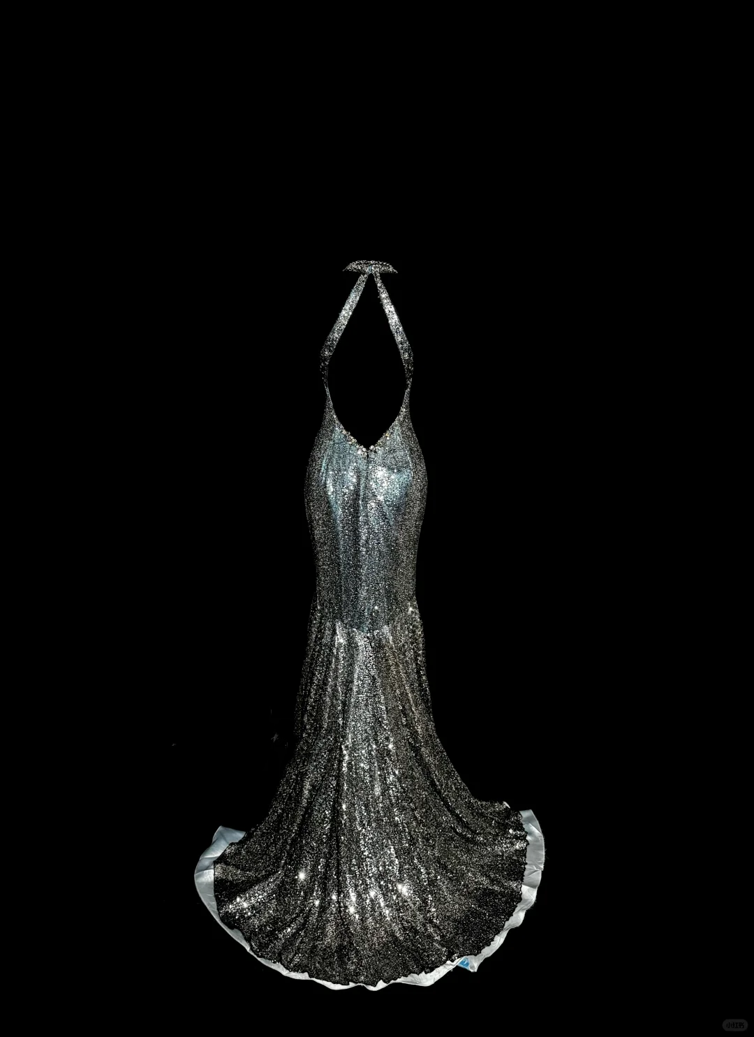 Vintage Mermaid V Neckline Gray Sequin Long Prom Gown Fairy Prom Dresses