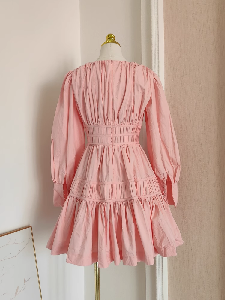 Cute A line V Neckline Long Sleeves Spring Casual Dress Beach Holiday Dresses