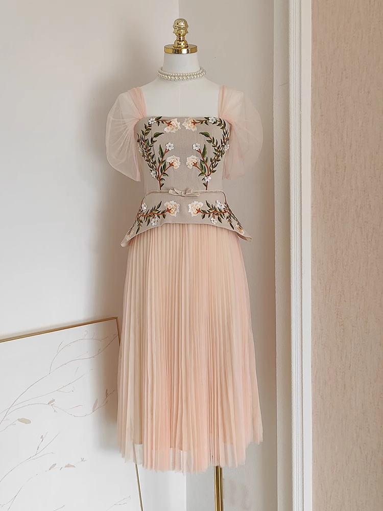 Sexy A Line Square Neckline Short Sleeves Party Dress Holiday Birthday Dresses For Women