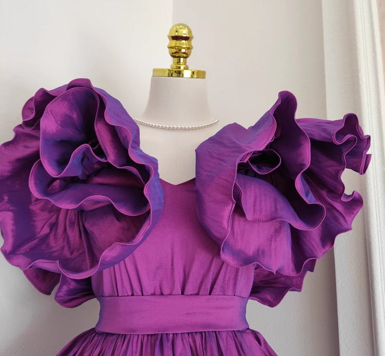 Cute A line Short Sleeves Grape Cocktail Dress Short Birthday Outfits