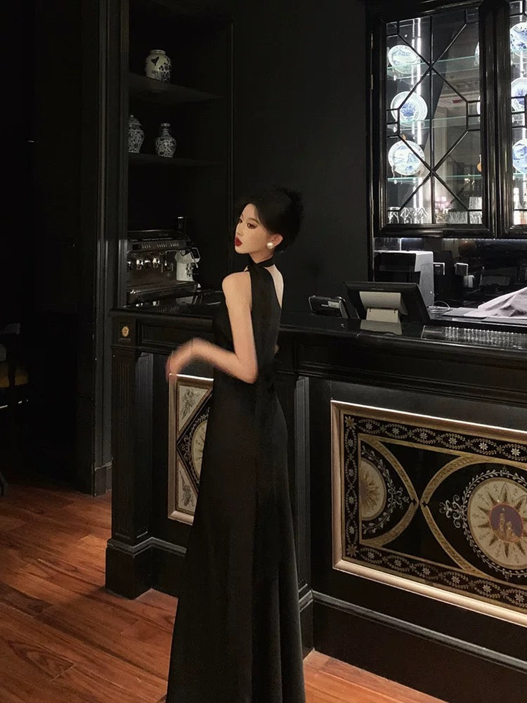 Sexy A Line One Shoulder Black Floor Length Prom Dresses Birthday Dress