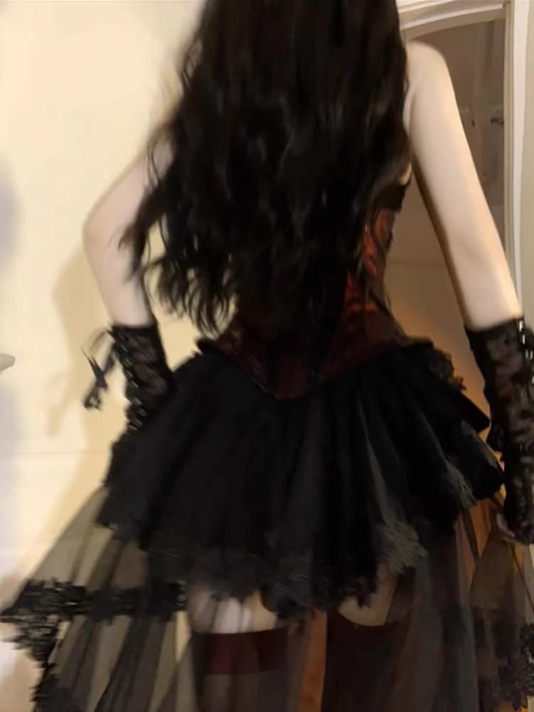 Chic Ball Gown Halter Burgundy Black Tulle Homecoming Dresses Birthday Outfits