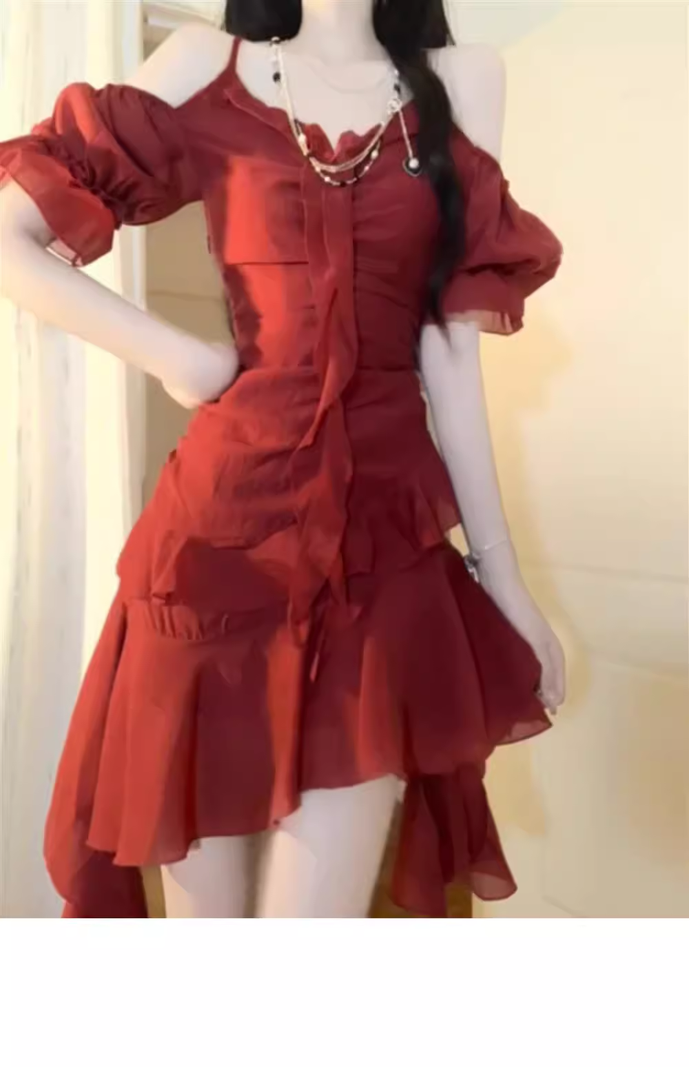 Vintage High Low Spaghetti Straps Burgundy Ankle length Beach Dresses Birthday Outfits