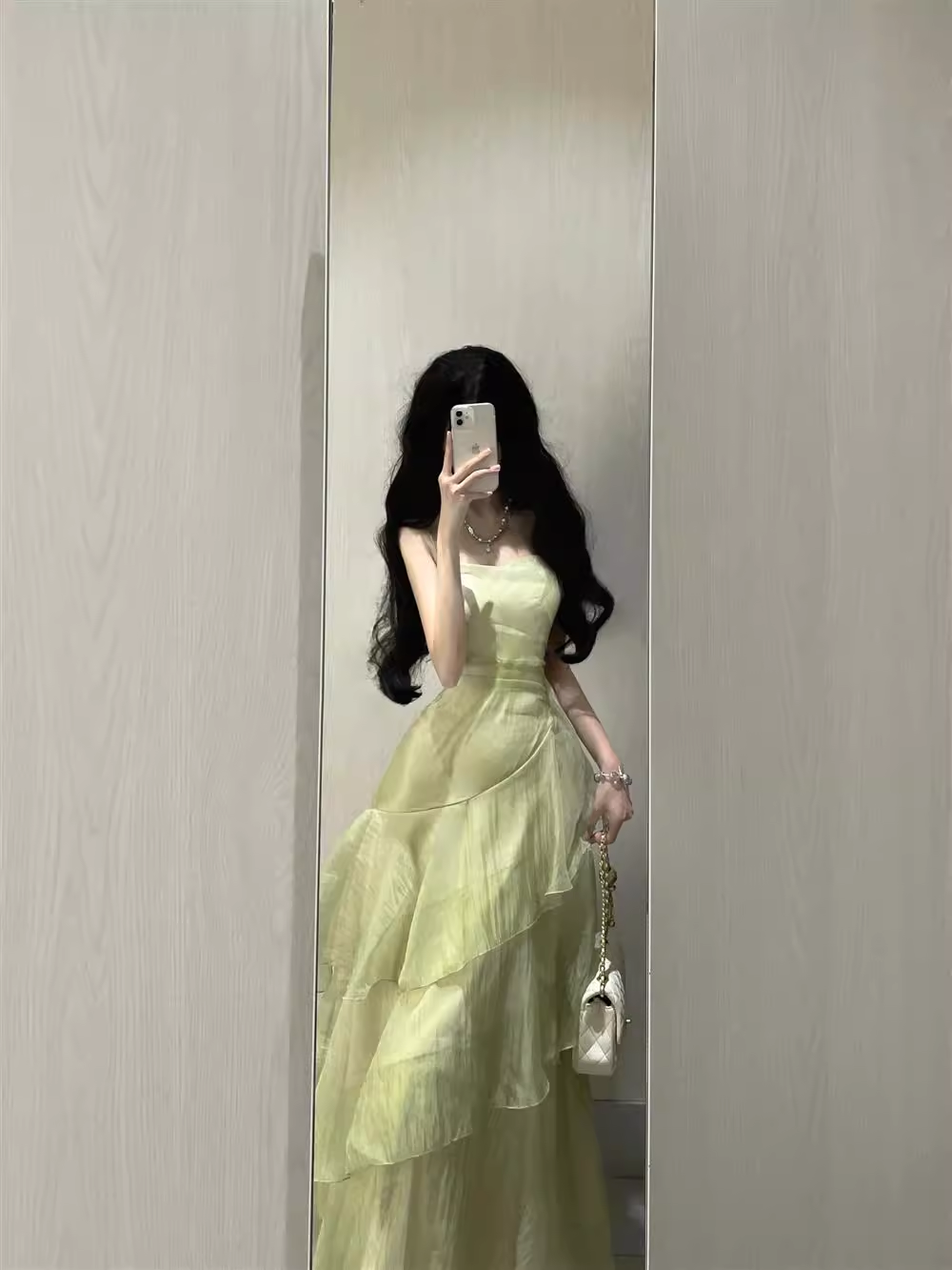 French Retro Sheath Spaghetti Straps Sage Green Ruffles Party Beach Dresses Birthday Outfits