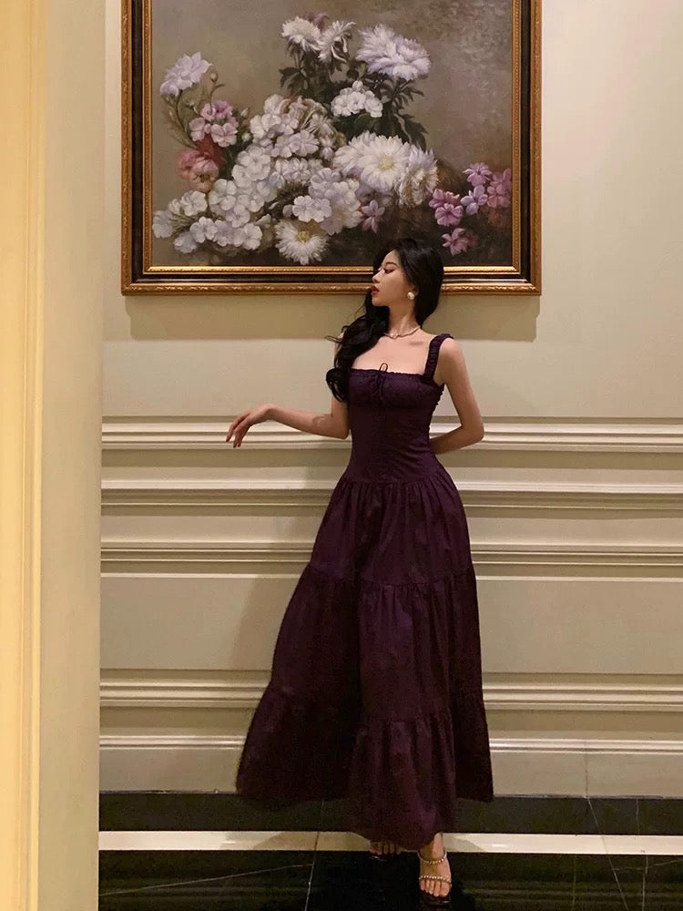 Gorgeous A Line Straps Grape Sleeveless Date Night Dress Prom Dresses Birthday Outfits