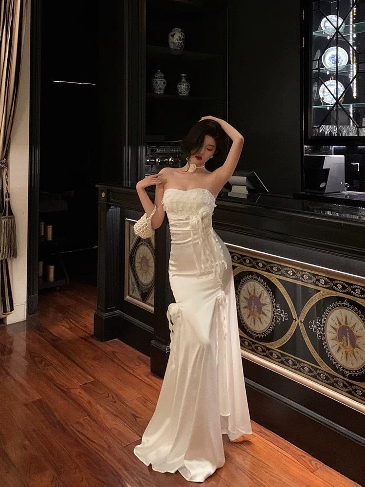 Gorgeous Sheath Sweetheart Chiffon Sleeveless Date Night Dress White Chiffon Prom Dresses Birthday Outfits