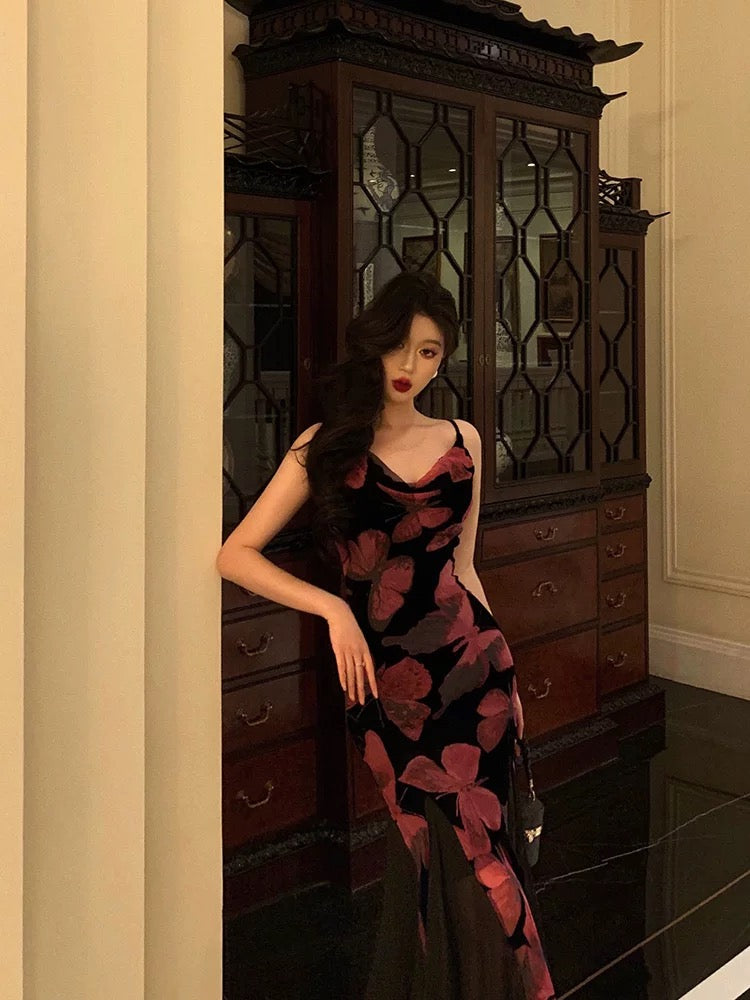 Sexy Sheath Spaghetti Straps Sleeveless Black Tea Length Prom Dresses Birthday Outfits