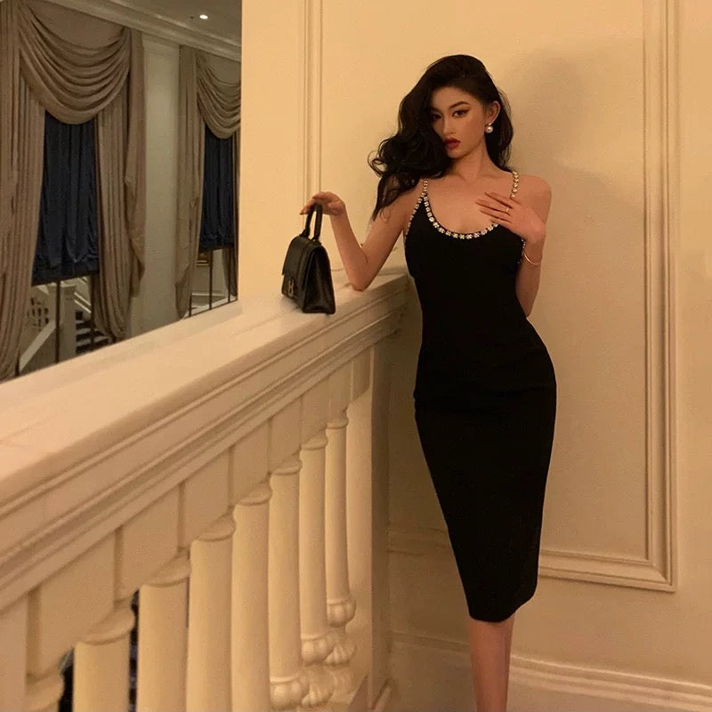 Sexy Sheath Halter Black Backless Knee Length Prom Dresses Birthday Outfits