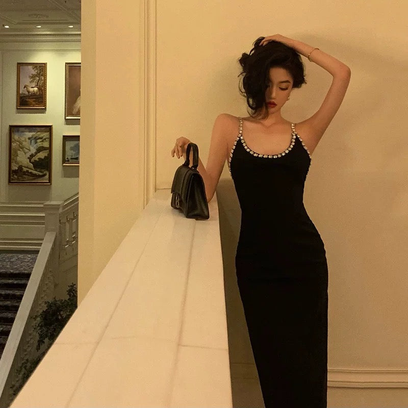 Sexy Sheath Halter Black Backless Knee Length Prom Dresses Birthday Outfits