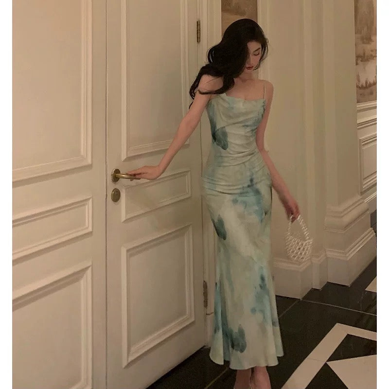 Gorgeous Sheath Spaghetti Straps Sage Green Date Night Dress Prom Dresses Birthday Outfit