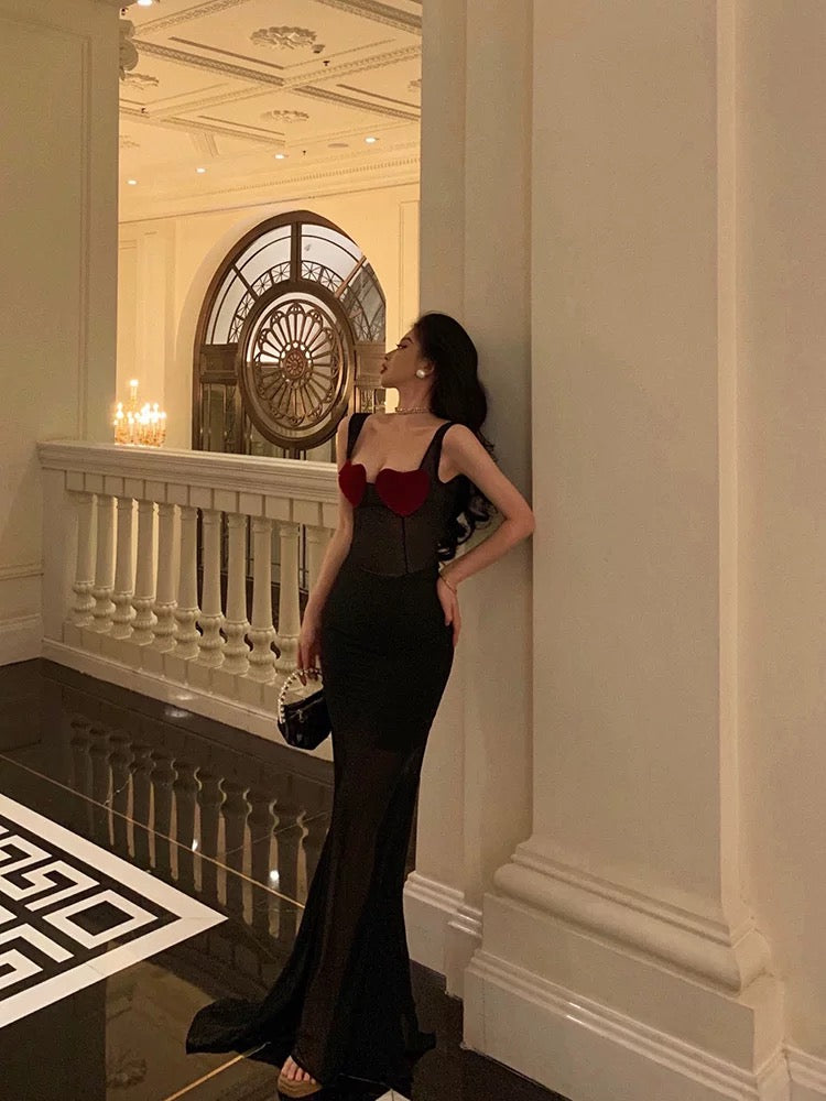 Sexy Sheath Straps Black Long Velvet Prom Dresses Birthday Outfits
