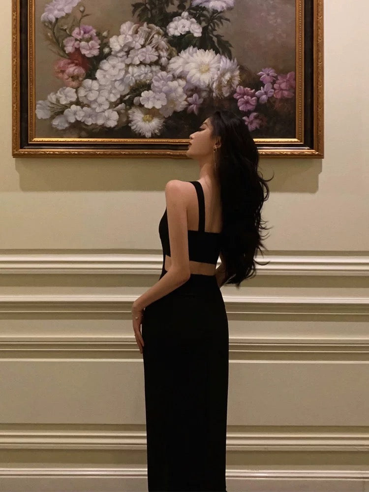 Gorgeous Sheath V Neckline Date Night Dress Black Prom Dresses Party Dress Birthday Outfits