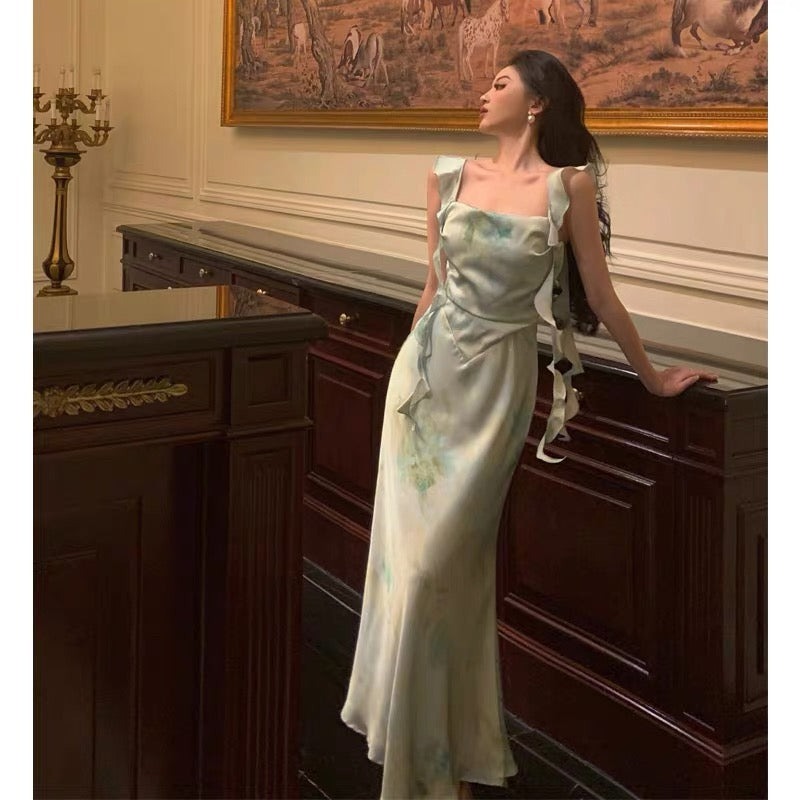 Gorgeous A Line Straps Mint Green Date Night Dress Prom Dresses With Ruffles Party Dress Birthday Outfits
