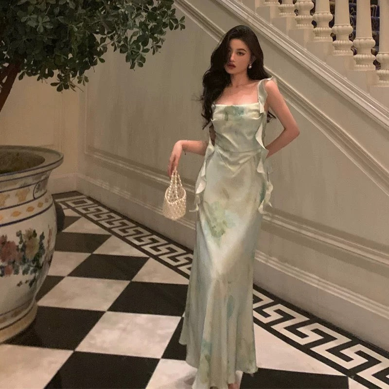 Gorgeous A Line Straps Mint Green Date Night Dress Prom Dresses With Ruffles Party Dress Birthday Outfits