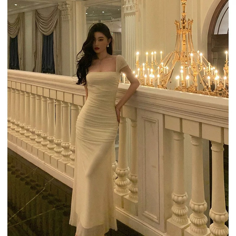 Gorgeous Sheath Square Neckline Ivory Date Night Dress Prom Dresses Party Dress Birthday Outfits