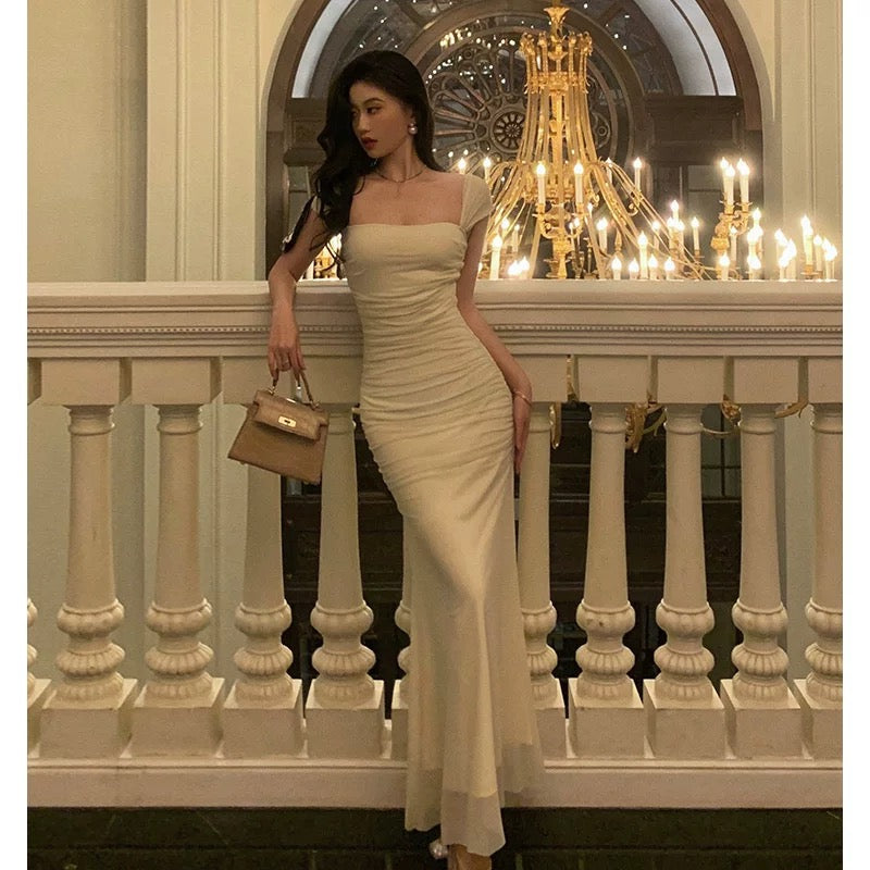 Gorgeous Sheath Square Neckline Ivory Date Night Dress Prom Dresses Party Dress Birthday Outfits