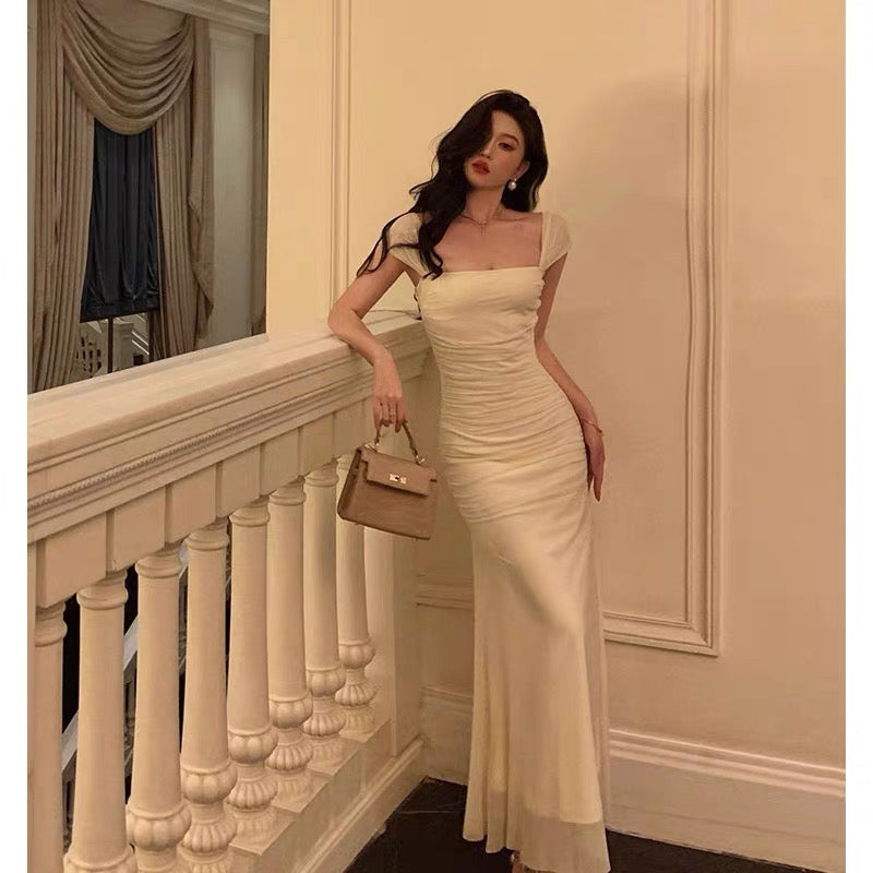 Gorgeous Sheath Square Neckline Ivory Date Night Dress Prom Dresses Party Dress Birthday Outfits