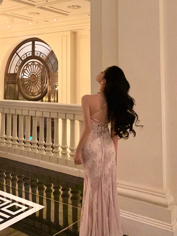Stunning Mermaid Spaghetti Straps Lace Date Night Dress Prom Dresses Birthday Outfit