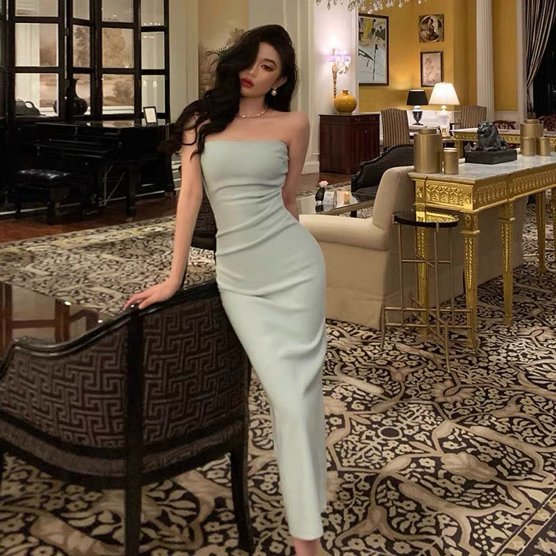 Classy Sheath Strapless Sleeveless Mint Green Prom Dresses Birthday Outfits