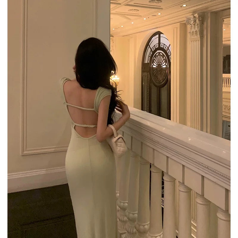 Stunning Sheath Square Neckline Cap Sleeves Mint Green Date Night Dress Prom Dresses Birthday Party Outfit