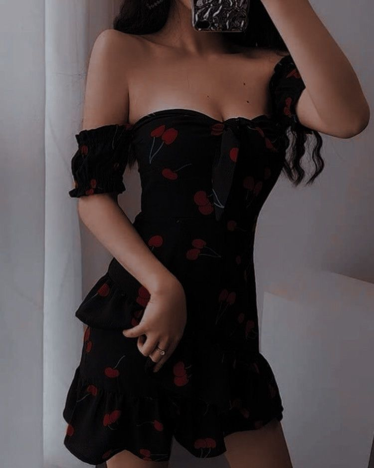 Pretty Off The Shoulder Black Chiffon Short Party Dress Cocktail Dress Formal Graduation Homecoming Dress