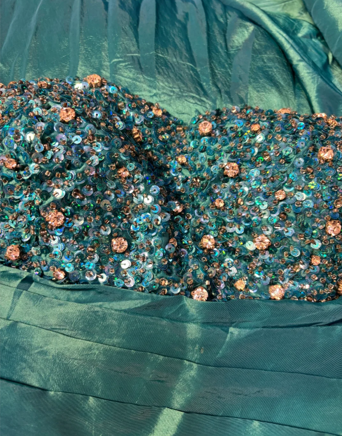 Unique Sweetheart Neck Satin Beaded Mermaid Long Evening Dress Party Gown With Flowers