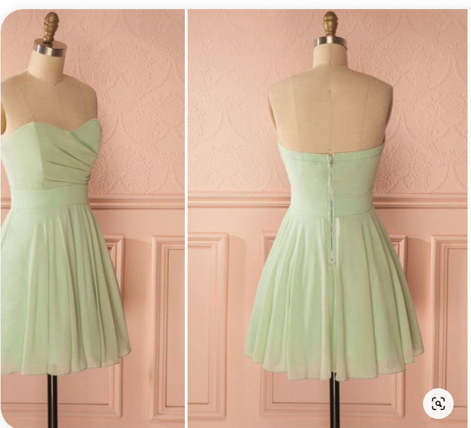 Sage Green Strapless Short A-line Party Dress