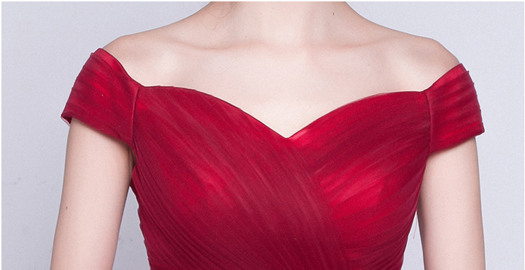 Cute red tulle V-neck short prom dress,homecoming dress