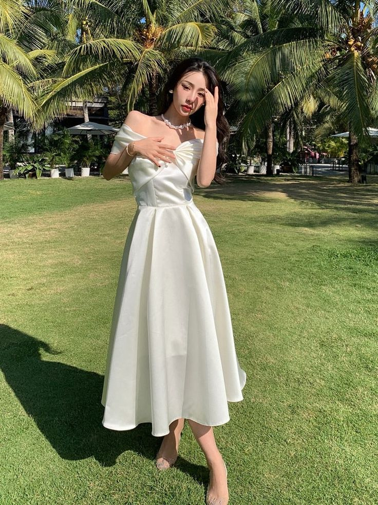 Off The Shoulder A-line Party Dress,Classy Cocktail Dress