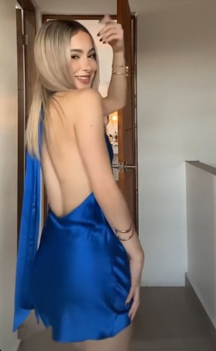 Sexy Halter Backless Mini Cocktail Dress Blue Short Graduation Homecoming Dress