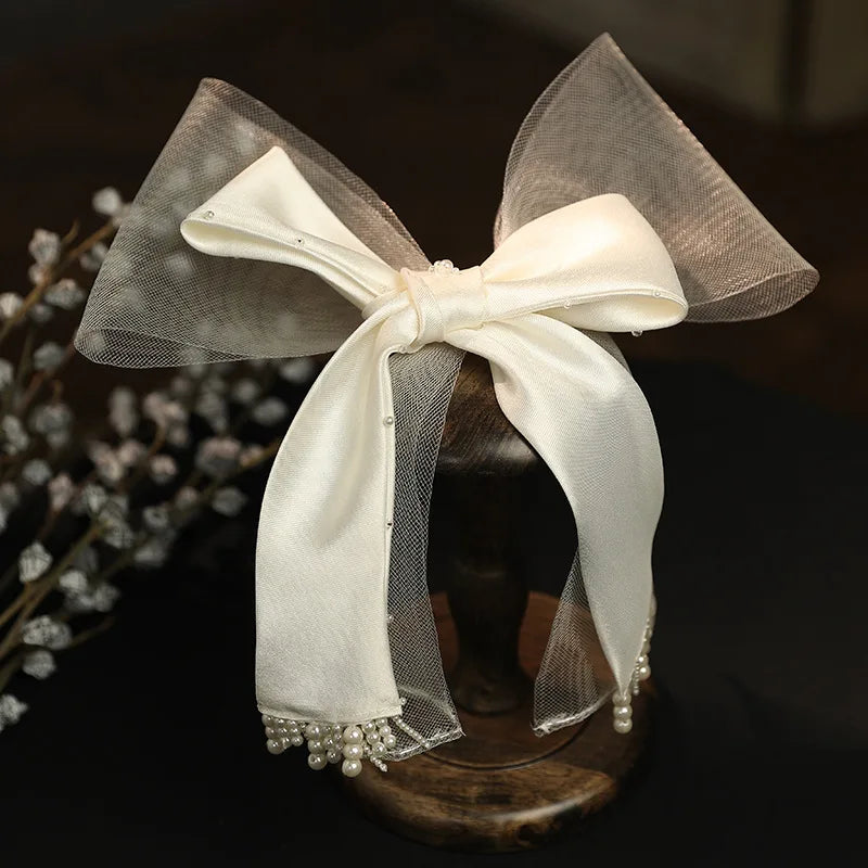 Bow Hair Pin Clip Imitation Pearl Head Piece For Brides Bridesmaids Women Girl Gift Hairpin Wedding Accessories Bridal Jewelry
