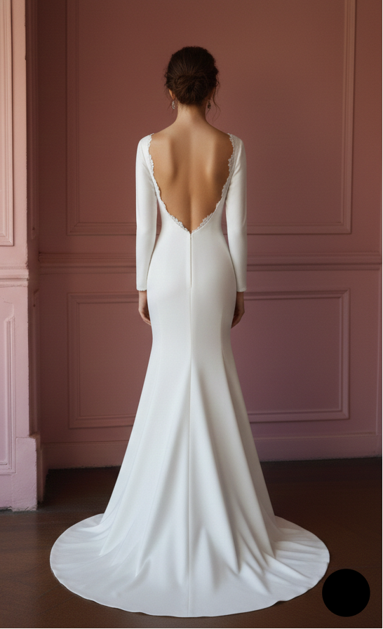Satin Mermaid Wedding Dress Minimalist Long Traditional Wear