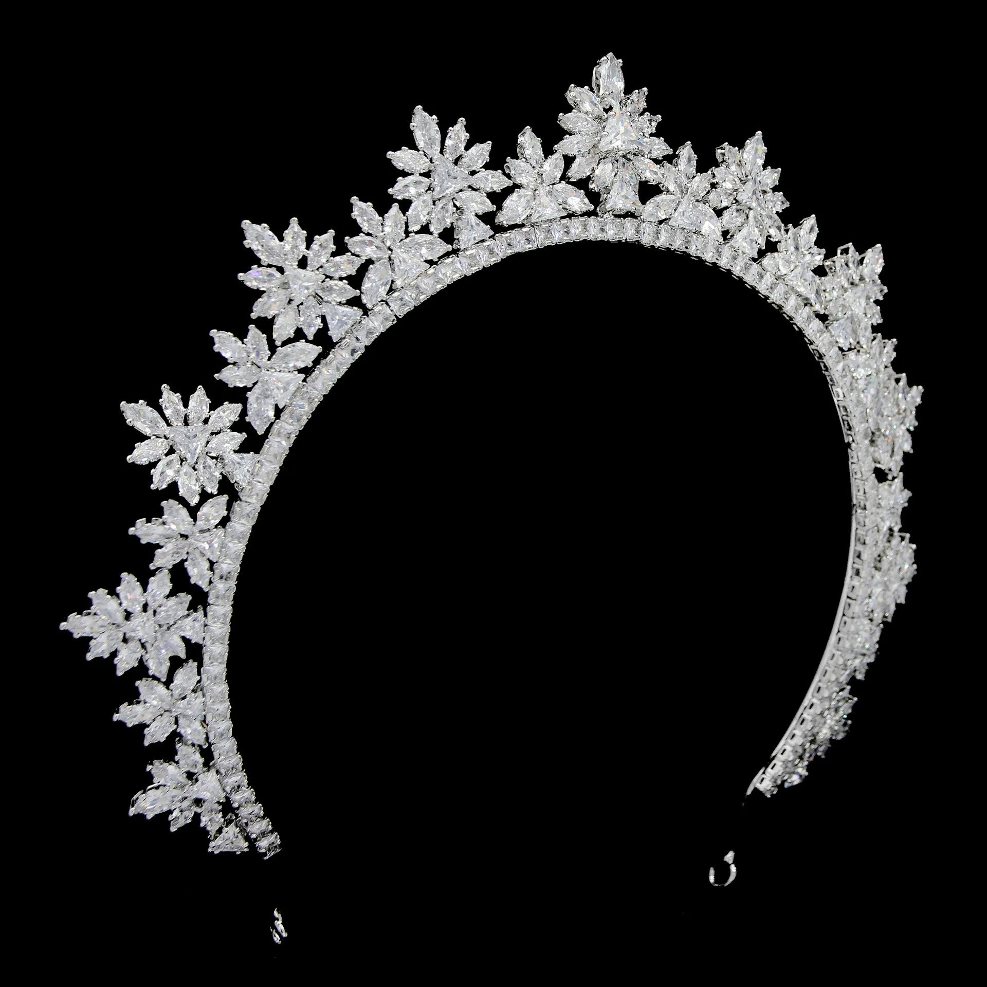 Bridal Hair Jewelry CZ Zircon Tiara Headband Cubic Zirconia Headpiece Crown For Brides Women Prom Headdress Wedding Accessories d