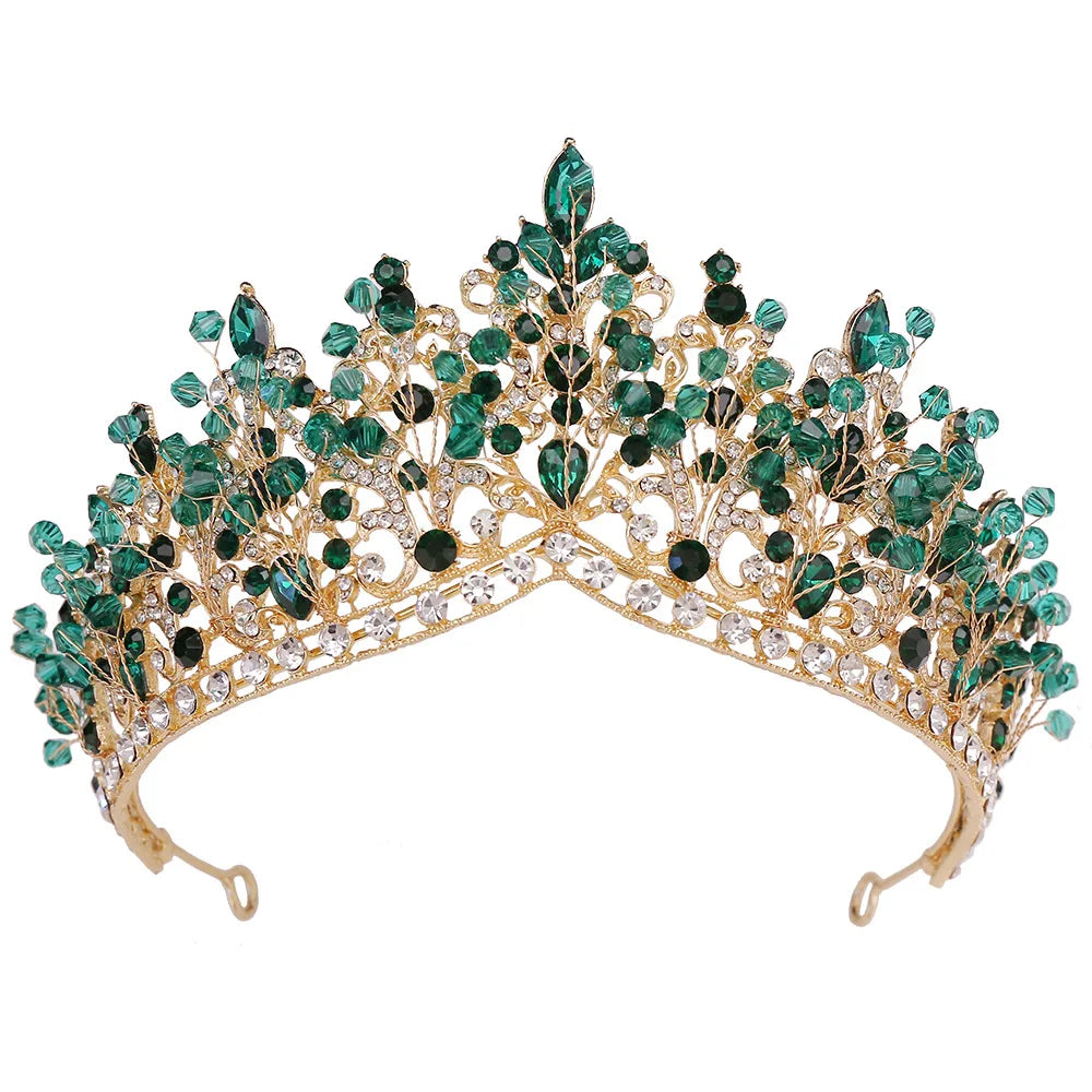 Baroque Crowns And Tiaras For Wedding Bride Headdress Crystal Princess Queen Crowns For Women Pageant Prom Bridal Tiara Jewelry as picture 1