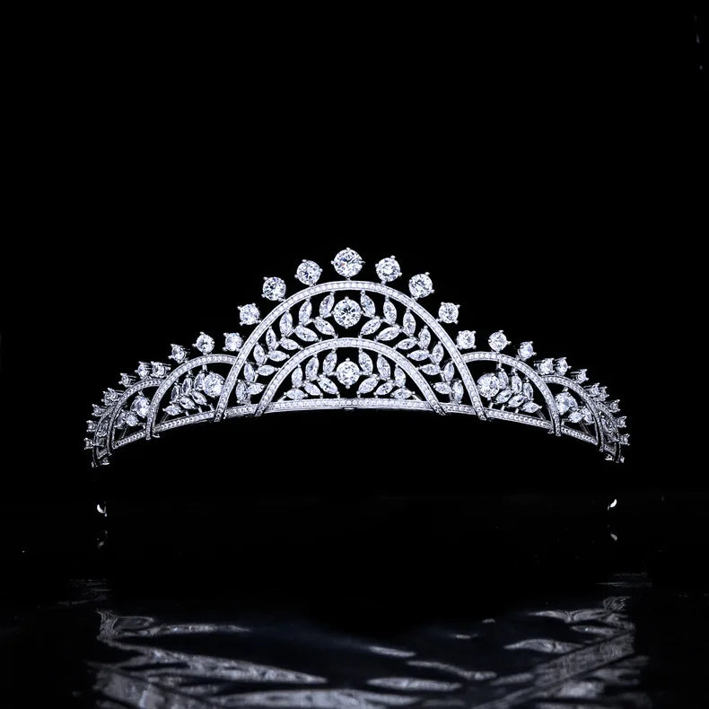CZ Zirconia Tiaras and Crowns AAA Zircon Headpiece Women Brides Princess Queen Headband Wedding Accessories Bridal Hair Jewelry