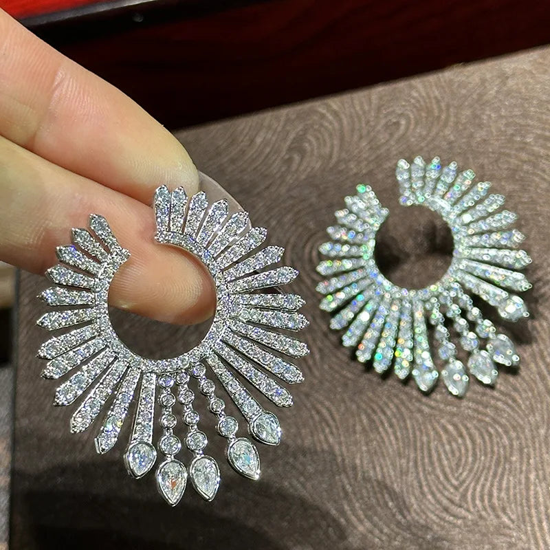 High Quality AAA Zircon Bridal Earrings CZ Zirconia Wedding Earring For Brides Accessories Women Party Dinner Dress Jewelry