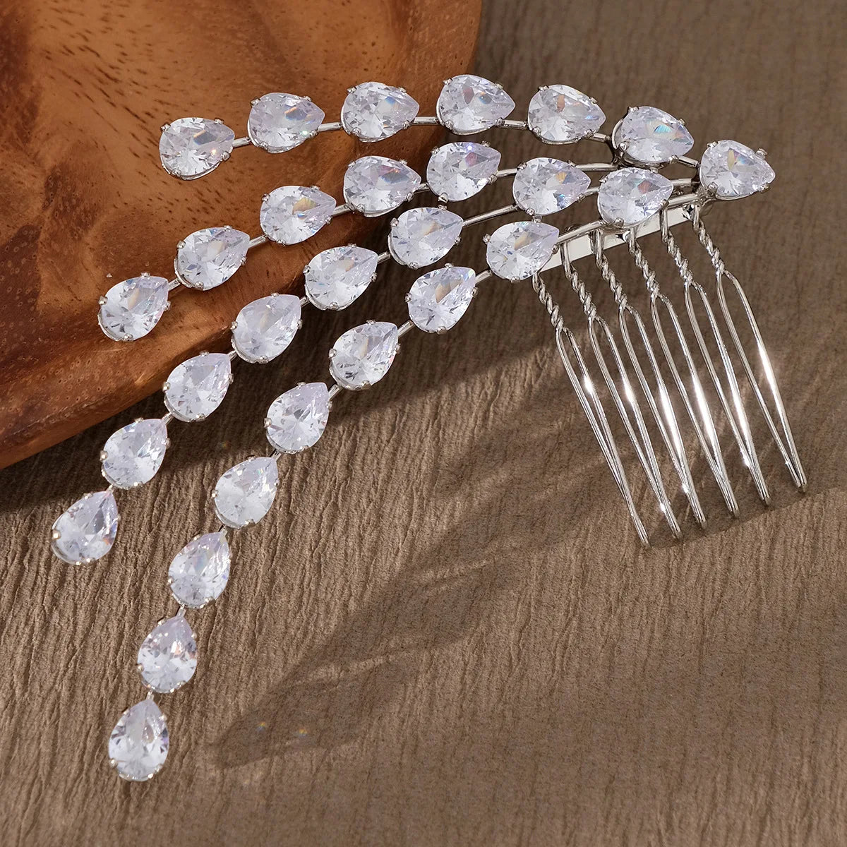 Wedding Accessories Silver Color Hair Comb Pin Clip Zirconia Crystal Hairpin For Brides Bridesmaids Head Pieces Bridal Jewelry