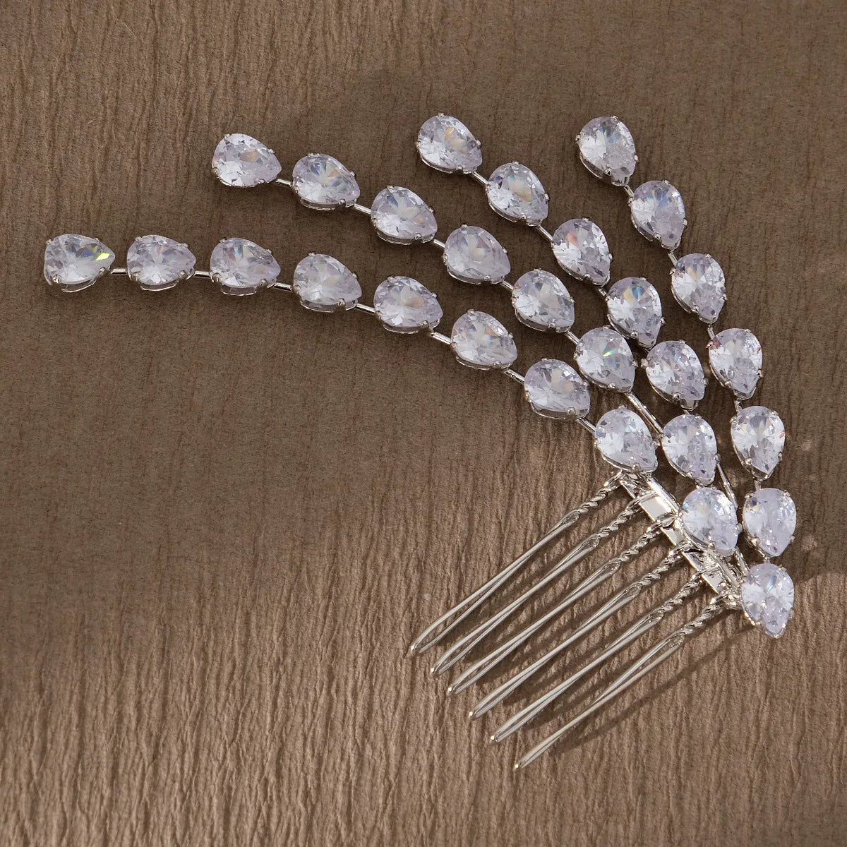 Wedding Accessories Silver Color Hair Comb Pin Clip Zirconia Crystal Hairpin For Brides Bridesmaids Head Pieces Bridal Jewelry