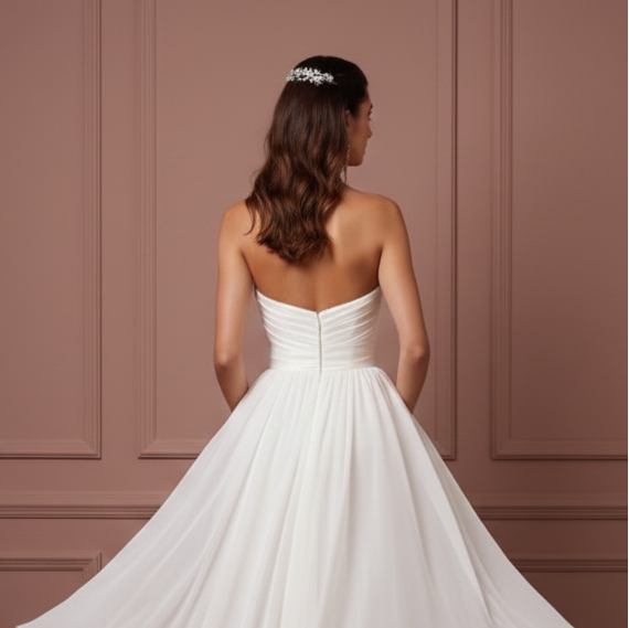 Short Flowy Wedding Dress Chiffon Fabric Light Weight Destination