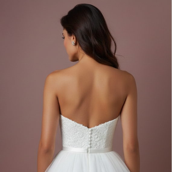 Short Sweetheart Wedding Dress Tulle Ball Gown Strapless