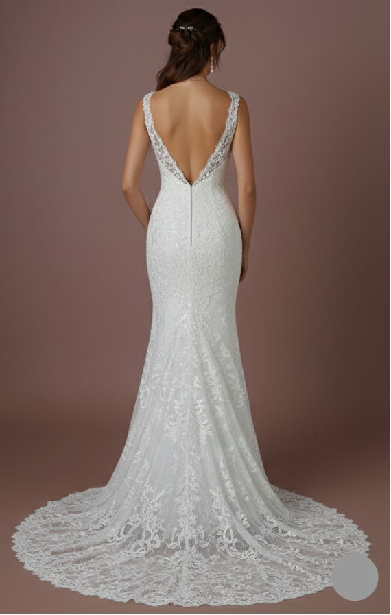 Sleeveless Wedding Dress Beaded Waistband Long Chiffon Skirt