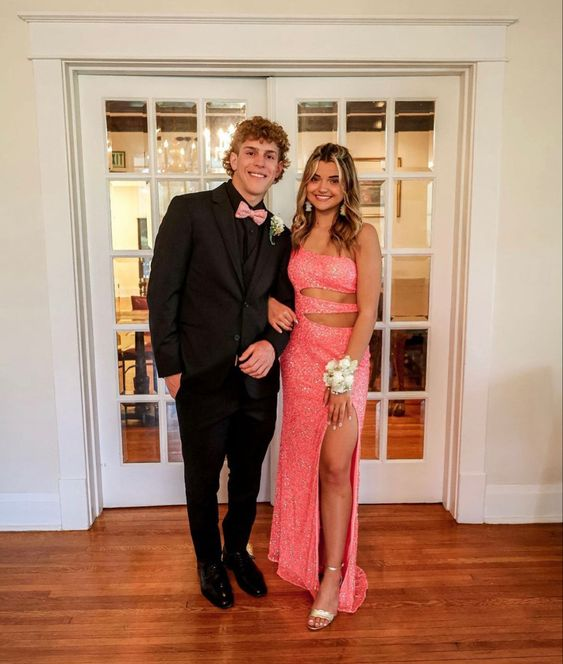 Stunning Neon Coral Prom Dress,Spring Dance Dress